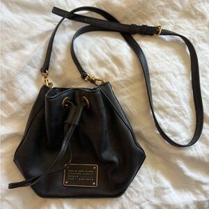 Marc Jacobs Black Crossbody Bag with Drawstring Closure